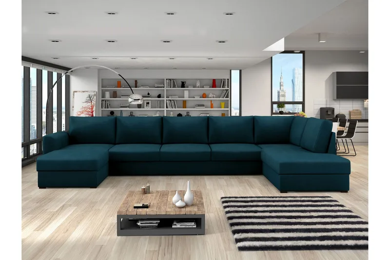 Taberk Sovesofa med Divan och Schäslong 5-sits - Marineblå - Møbler - Sofaer - Sovesofaer - Sovesofa divan