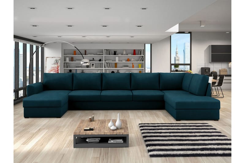 Taberk Sovesofa med Divan och Schäslong 5-sits - Marineblå - Møbler - Sofaer - Sovesofaer - Sovesofa divan