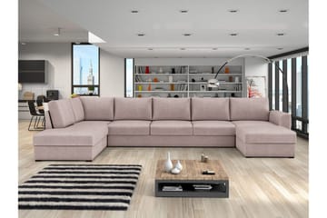 Taberk Sovesofa med Divan och Schäslong 5-sits - Rosa - Møbler - Sofaer - Sovesofaer - Sovesofa divan