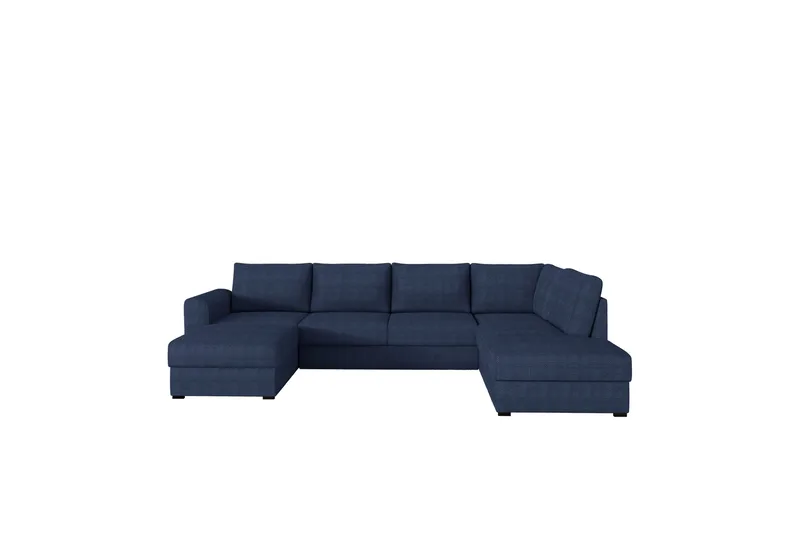 Taberk Sovesofa med Sjeselong og Dobbel Sjeselong 4-seter i Chenille, Blå