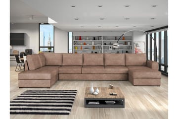 Taberk Sovesofa med Sjeselong og Dobbel Sjeselong 5-seter i Bouclé - Rosa - Møbler - Sofaer - Sovesofaer - Sovesofa divan