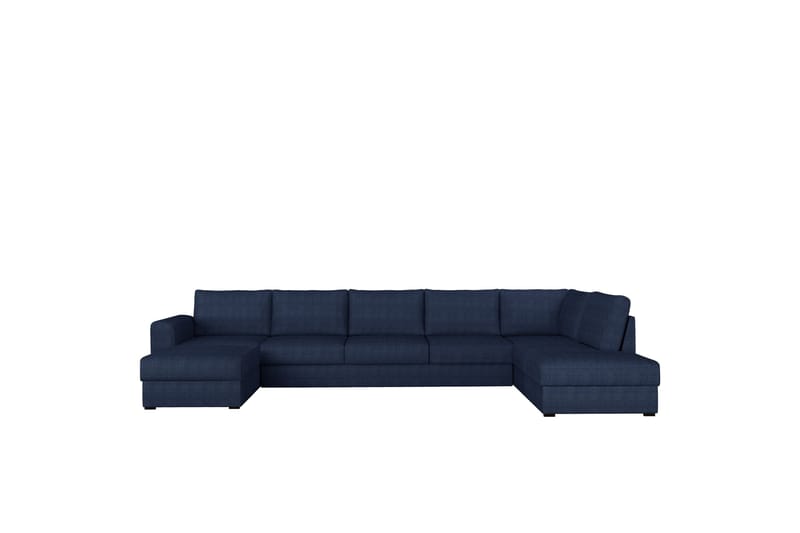 Taberk Sovesofa med Sjeselong og Dobbel Sjeselong 5-seter i Chenille, Blå