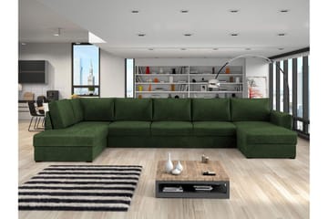 Taberk Sovesofa med Sjeselong og Dobbel Sjeselong 5-seter i Chenille - Grønn - Møbler - Sofaer - Sovesofaer - Sovesofa divan