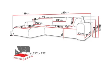 Tacon Sovesofa Med 3-Seters Divan - Gul - Møbler - Sofaer - Sovesofaer - Sovesofa divan