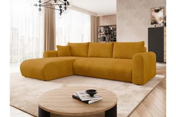 Tacon Sovesofa Med 3-Seters Divan - Gul - Møbler - Sofaer - Sovesofaer - Sovesofa divan