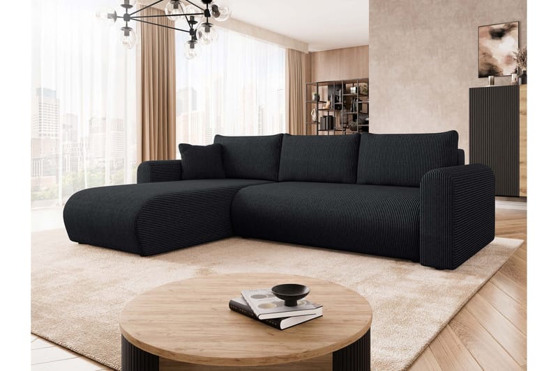 Tacon Sovesofa Med 3-Seters Divan - Svart - Møbler - Sofaer - Sovesofaer - Sovesofa divan