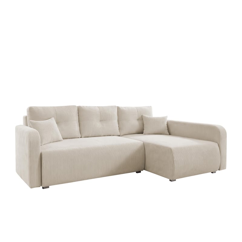 Toren sovesofa med oppbevaring og divan høyre, Beige