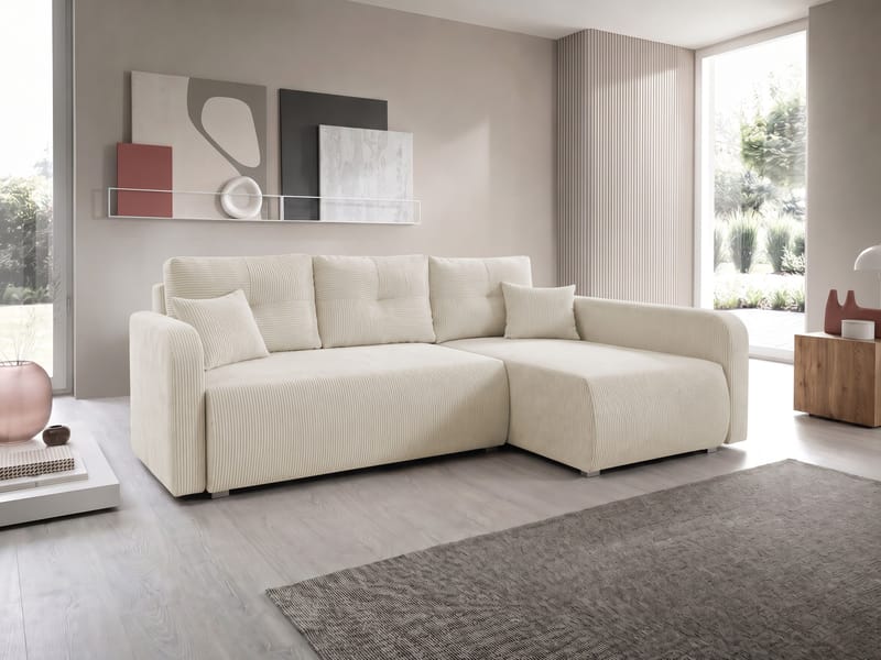 Toren sovesofa med oppbevaring og divan høyre - Beige - Møbler - Sofaer - Sovesofaer - Sovesofa divan