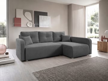Toren sovesofa med oppbevaring og divan høyre - Grå - Møbler - Sofaer - Sovesofaer - Sovesofa divan