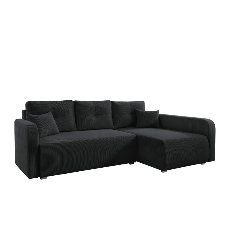 Toren sovesofa med oppbevaring og divan høyre - Svart - Møbler - Sofaer - Sovesofaer - Sovesofa divan