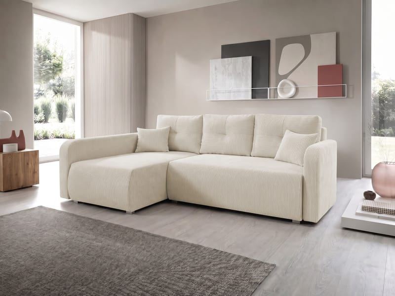 Toren sovesofa med oppbevaring og divan venstre - Beige - Møbler - Sofaer - Sovesofaer - Sovesofa divan