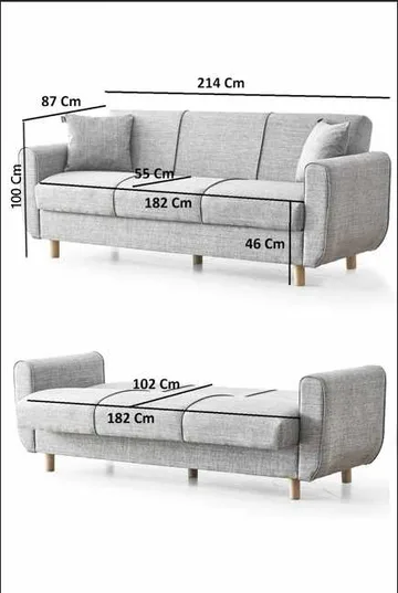 Torlan 3-seters sofa - Mørk grå - Møbler - Sofaer - Sovesofaer - 3 seters sovesofa