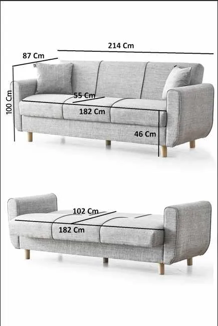 Torlan 3-seters sofa - Mørk grå - Møbler - Sofaer - Sovesofaer - 3 seters sovesofa