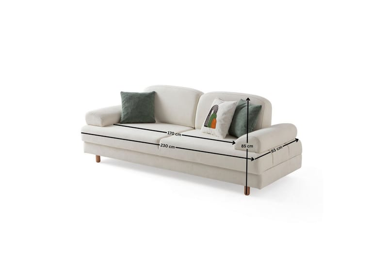 Torrelis Sovesofa 3-seter - Hvit - Møbler - Sofaer - Sovesofaer - 3 seters sovesofa