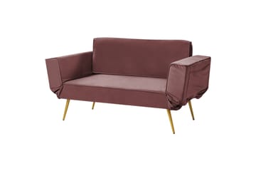 Touya 2-seter Sovesofa 75x187 cm i Fløyel - Rosa - Møbler - Sofaer - Sovesofaer - 2 seters sovesofa