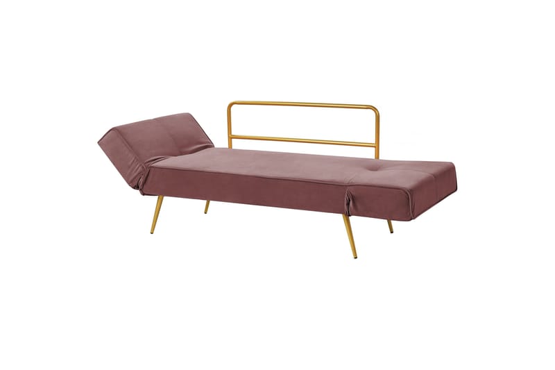 Touya 2-seter Sovesofa 75x187 cm i Fløyel - Rosa - Møbler - Sofaer - Sovesofaer - 2 seters sovesofa