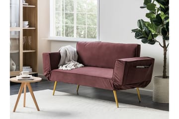 Touya 2-seter Sovesofa 75x187 cm i Fløyel - Rosa - Møbler - Sofaer - Sovesofaer - 2 seters sovesofa