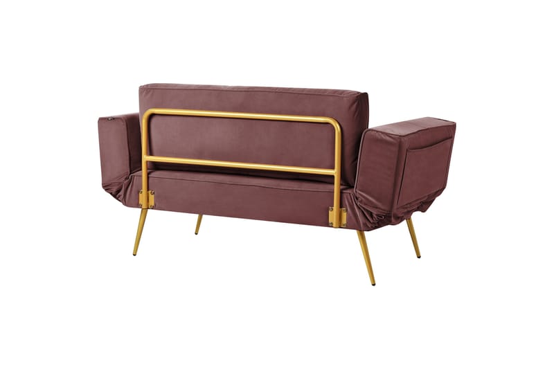 Touya 2-seter Sovesofa 75x187 cm i Fløyel - Rosa - Møbler - Sofaer - Sovesofaer - 2 seters sovesofa