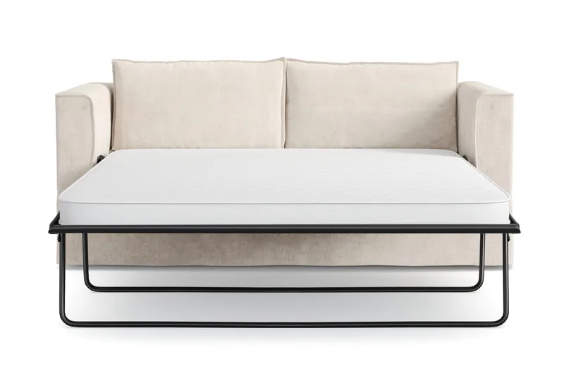 Travstad 3-seters sovesofa i chenille, fremoverutslått - Beige - Møbler - Sofaer - Sovesofaer - 3 seters sovesofa