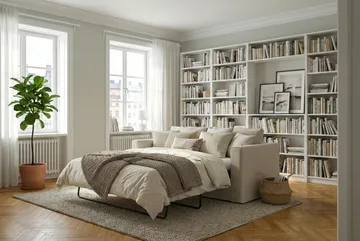 Travstad 3-seters sovesofa i chenille, fremoverutslått - Beige - Møbler - Sofaer - Sovesofaer - 3 seters sovesofa