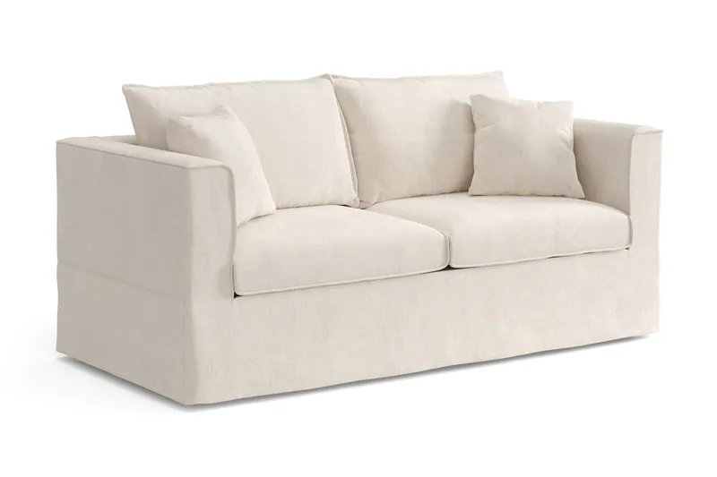 Travstad 3-seters sovesofa i chenille, fremoverutslått - Beige - Møbler - Sofaer - Sovesofaer - 3 seters sovesofa