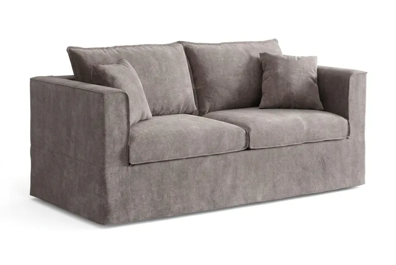 Travstad 3-seters sovesofa i chenille, fremoverutslått - Grå - Møbler - Sofaer - Sovesofaer - Forovervendt sovesofa