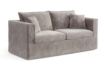 Travstad 3-seters sovesofa i chenille, fremoverutslått - Grå - Møbler - Sofaer - Sovesofaer - Forovervendt sovesofa