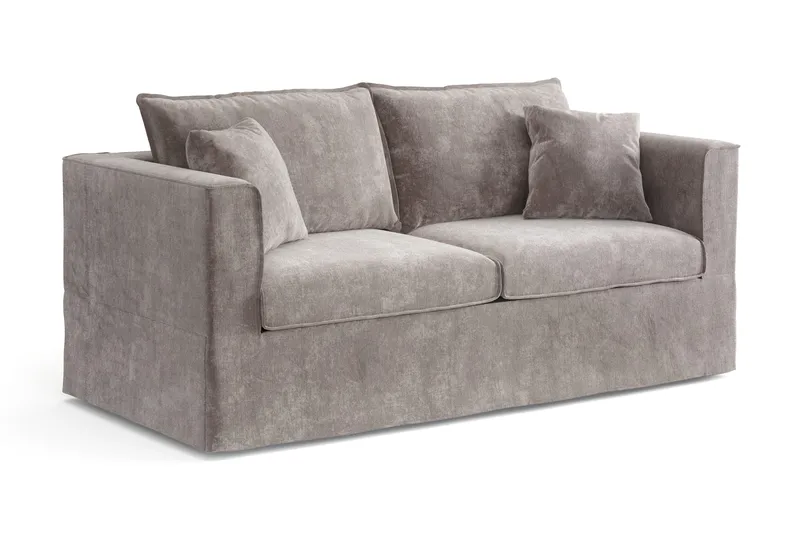 Travstad 3-seters sovesofa i chenille, fremoverutslått - Grå - Møbler - Sofaer - Sovesofaer - Forovervendt sovesofa