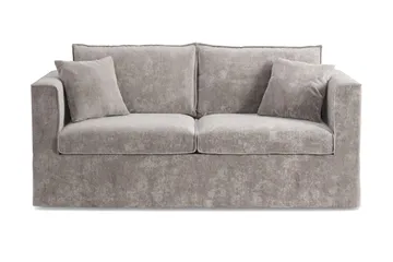 Travstad 3-seters sovesofa i chenille, fremoverutslått - Grå - Møbler - Sofaer - Sovesofaer - Forovervendt sovesofa