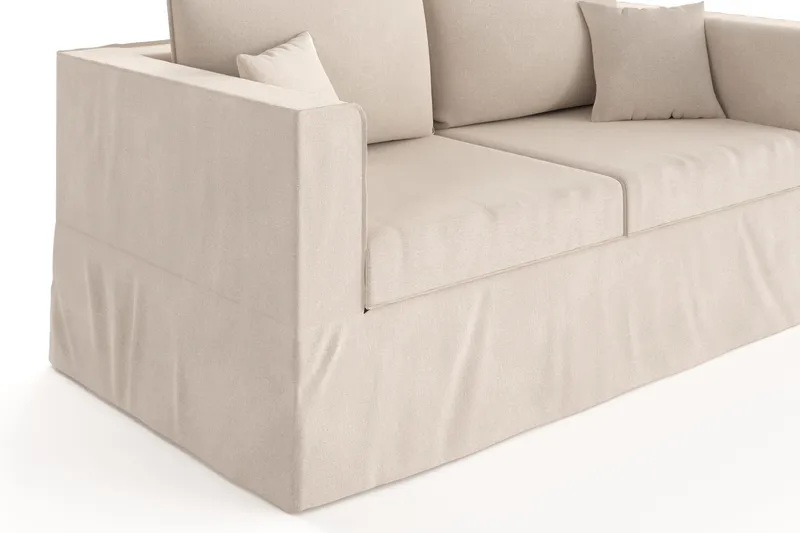 Travstad 3-seters Sovesofa i Chenille - Beige - Møbler - Sofaer - Sovesofaer - 3 seters sovesofa