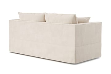 Travstad 3-seters sovesofa med HVILA overmadrass 140x200 cm latex med vaskbart trekk - Beige/hvit - Møbler - Sofaer - Sovesofaer - 3 seters sovesofa