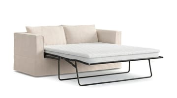 Travstad 3-seters sovesofa med HVILA overmadrass 140x200 cm latex med vaskbart trekk - Beige/hvit - Møbler - Sofaer - Sovesofaer - 3 seters sovesofa