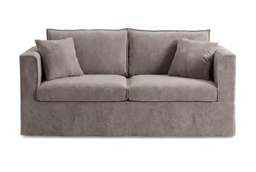 Travstad 3-seters sovesofa med HVILA overmadrass 140x200 cm latex med vaskbart trekk - Grå - Møbler - Sofaer - Sovesofaer - Forovervendt sovesofa