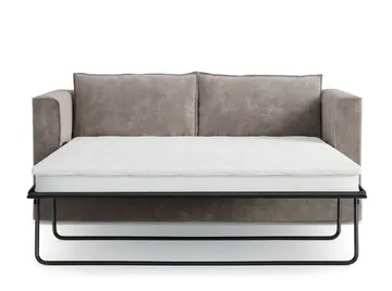 Travstad 3-seters sovesofa med HVILA overmadrass 140x200 cm latex med vaskbart trekk - Grå - Møbler - Sofaer - Sovesofaer - Forovervendt sovesofa