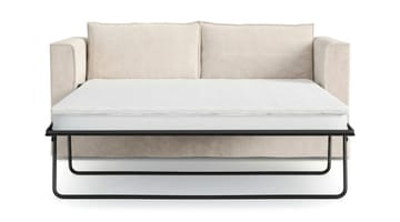 Travstad 3-seters sovesofa med HVILA overmadrass 140x200 cm memoryskum med vaskbart trekk - Beige/hvit - Møbler - Sofaer - Sovesofaer - 3 seters sovesofa
