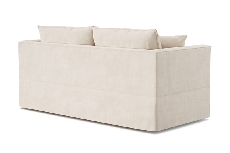 Travstad 3-seters sovesofa med HVILA overmadrass 140x200 cm polyeterskum med vaskbart trekk - Beige/hvit - Møbler - Sofaer - Sovesofaer - 3 seters sovesofa
