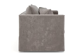 Travstad 3-seters sovesofa med HVILA overmadrass 140x200 cm polyeterskum med vaskbart trekk - Grå/hvit - Møbler - Sofaer - Sovesofaer - 3 seters sovesofa