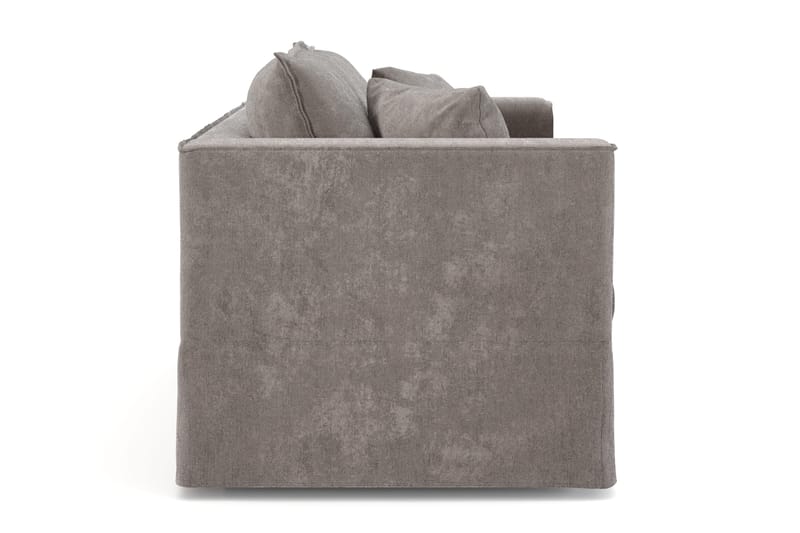 Travstad 3-seters sovesofa med HVILA overmadrass 140x200 cm polyeterskum med vaskbart trekk - Grå/hvit - Møbler - Sofaer - Sovesofaer - 3 seters sovesofa