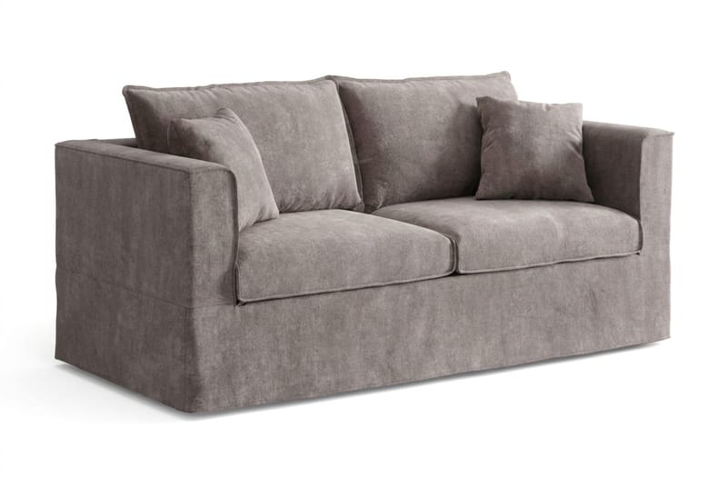Travstad 3-seters sovesofa med HVILA overmadrass 140x200 cm polyeterskum vendbar sommer- og vinterside og vaskbart trekk - Grå - Møbler - Sofaer - Sovesofaer - Forovervendt sovesofa