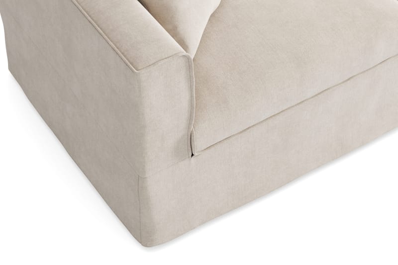 Travstad 3-seters sovesofa med HVILA overmadrass 140x200 cm polyeterskum med vaskbart trekk - Beige/hvit - Møbler - Sofaer - Sovesofaer - 3 seters sovesofa
