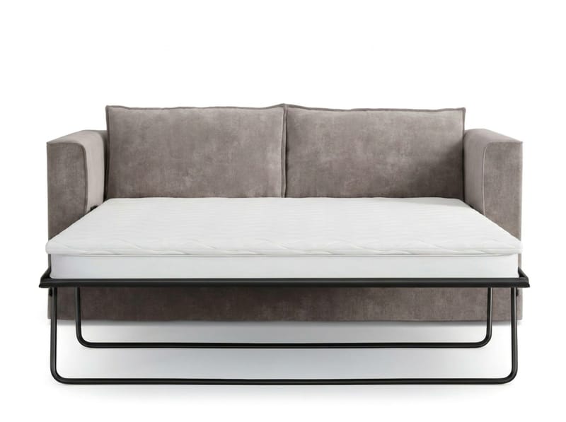 Travstad 3-seters sovesofa med HVILA overmadrass 140x200 cm polyeterskum vendbar sommer- og vinterside og vaskbart trekk - Grå - Møbler - Sofaer - Sovesofaer - Forovervendt sovesofa