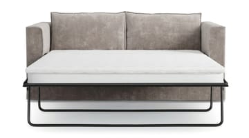 Travstad 3-seters sovesofa med HVILA overmadrass 140x200 cm polyeterskum med vaskbart trekk - Grå/hvit - Møbler - Sofaer - Sovesofaer - 3 seters sovesofa