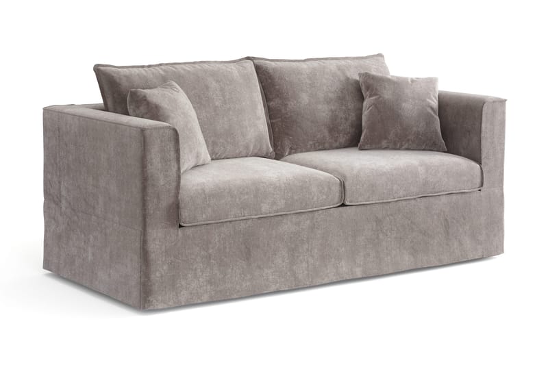 Travstad 3-seters sovesofa med HVILA overmadrass 140x200 cm polyeterskum med vaskbart trekk - Grå/hvit - Møbler - Sofaer - Sovesofaer - 3 seters sovesofa