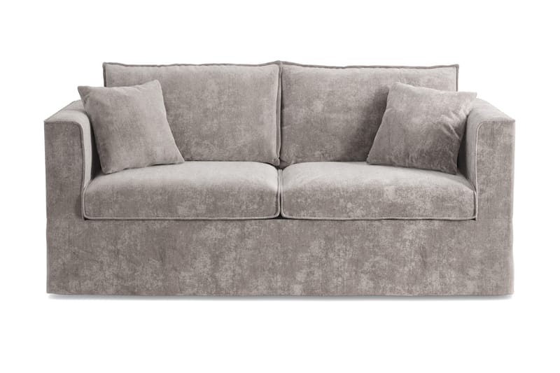 Travstad 3-seters sovesofa med HVILA overmadrass 140x200 cm polyeterskum med vaskbart trekk, Grå/hvit