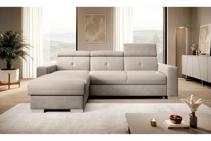Trent Sovesofa m. Divan med Oppbevaring 3-seter, Beige