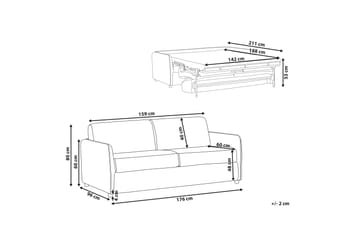 Triveni Sovesofa 2-seter - Beige - Møbler - Sofaer - Sovesofaer - 2 seters sovesofa