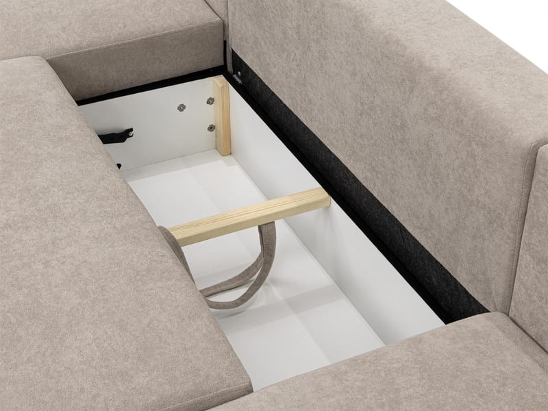 Uppland Sovesofa med dobbel sjeselong 5-seter - Beige - Møbler - Sofaer - Sovesofaer - U sovesofa