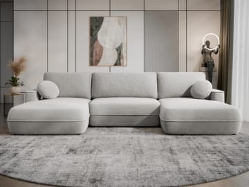 Uppland Sovesofa med dobbel sjeselong 5-seter - Grå - Møbler - Sofaer - Sovesofaer - U sovesofa