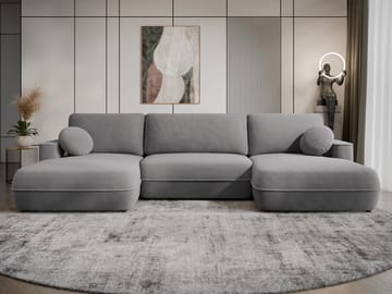 Uppland Sovesofa med dobbel sjeselong 5-seter - Grå - Møbler - Sofaer - Sovesofaer - U sovesofa