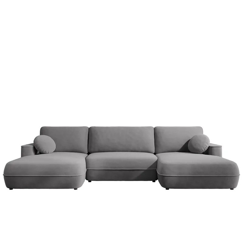 Uppland Sovesofa med dobbel sjeselong 5-seter, Grå